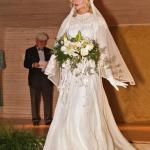 This wedding dress was worn in 1926. Bridal bouquets were quite large in the 1920s.