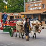 Restored Russell Standard Road Grader in 2014 Spring Picnic Parade Pulled by Oxen Driven by Michael Kubricht