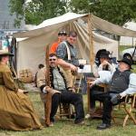 Reenactors taking a moment to relax.