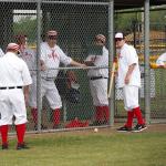 Vintage Baseball Team in dugout